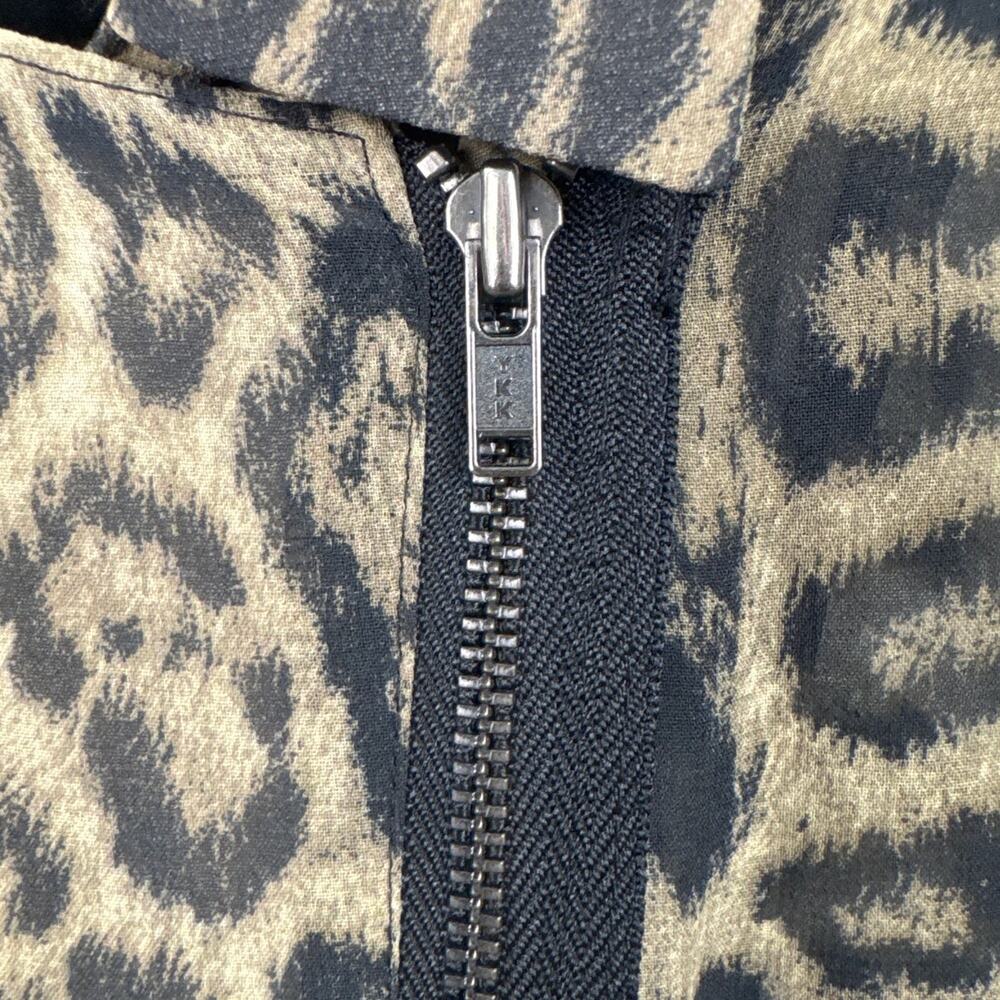 The Kooples Silk Leopard Print Asymmetric Zip Blouse Women's S French Designer - Picture 4 of 9